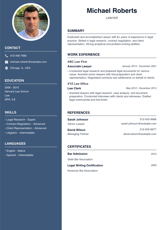 Lawyer Resume Resume Template