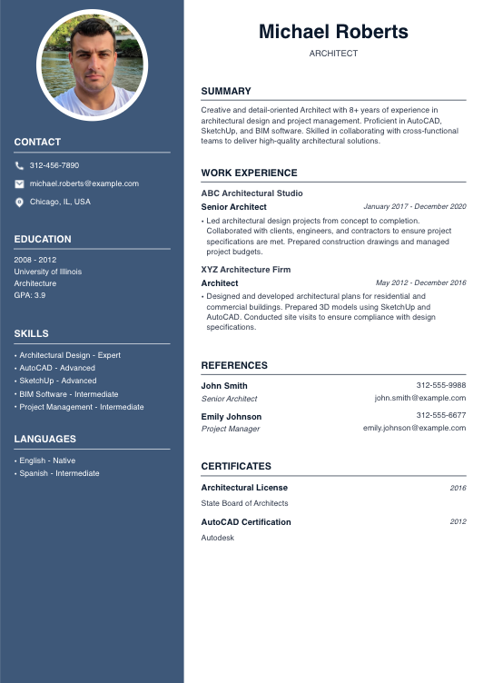 Architect Resume Resume Template