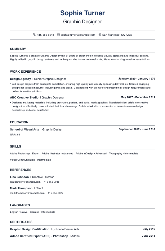 Graphic Designer Resume Resume Template