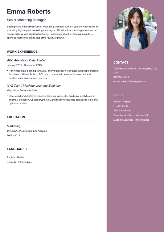 Data Scientist Resume Resume Template