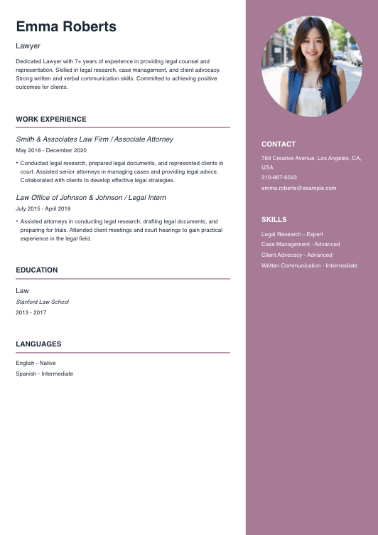 Lawyer Resume Resume Template