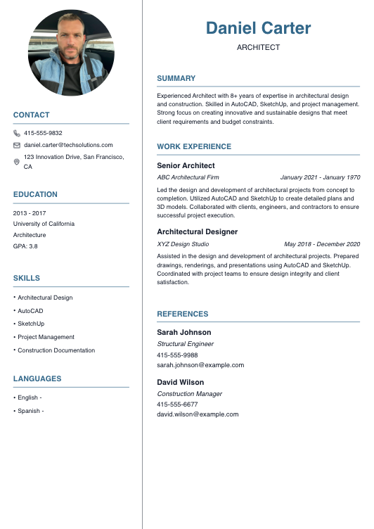 Architect Resume Resume Template