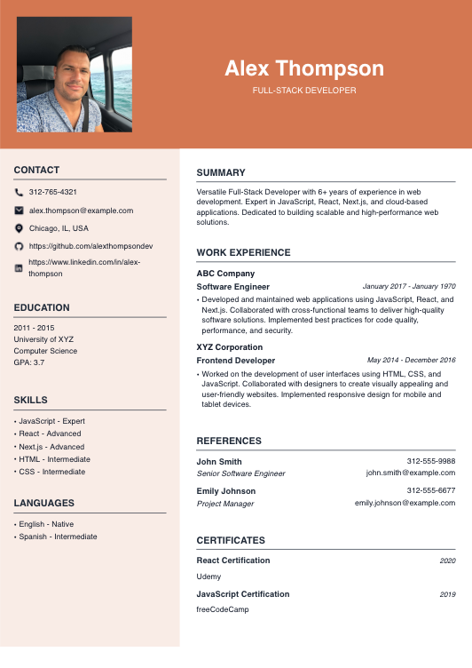 Software Engineer Resume Resume Template