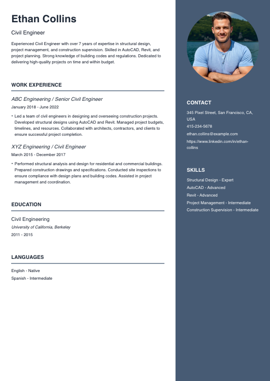 Civil Engineer Resume Resume Template