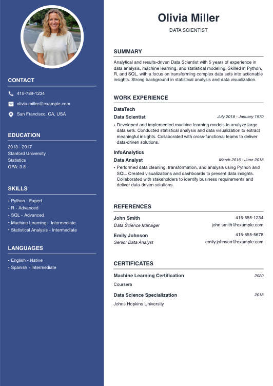 Data Scientist Resume Resume Template