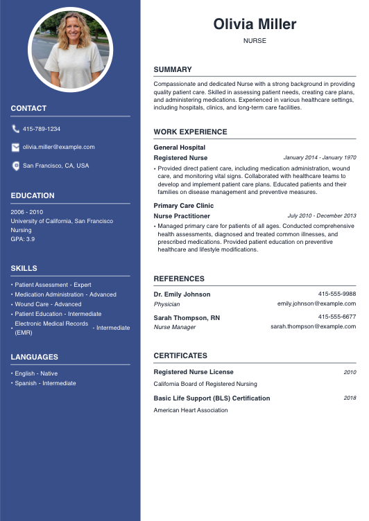 Nurse Resume Resume Template