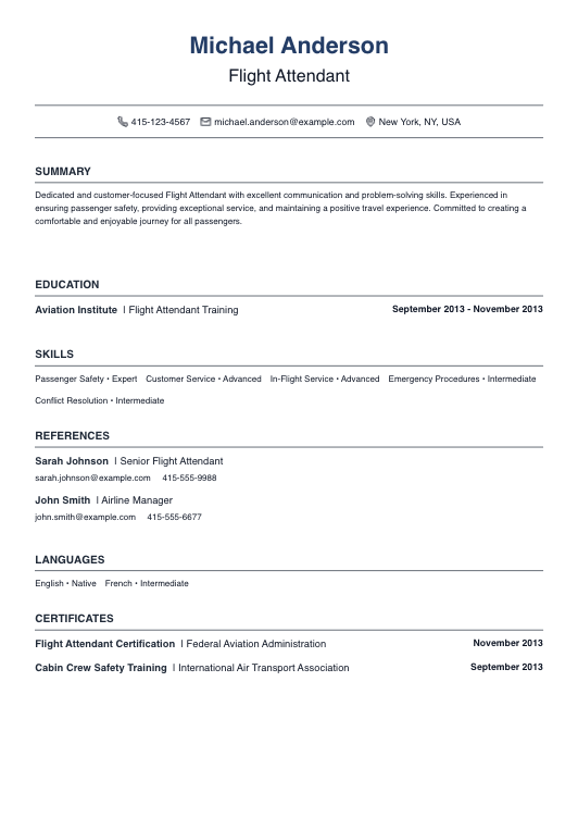 No Experience Flight Attendant Resume Resume Template